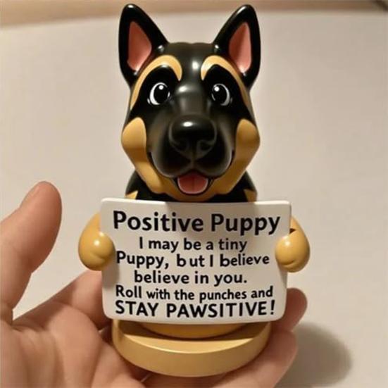 Emotional Support Puppy Statue Positive Dog Ornament Puppy Figurine