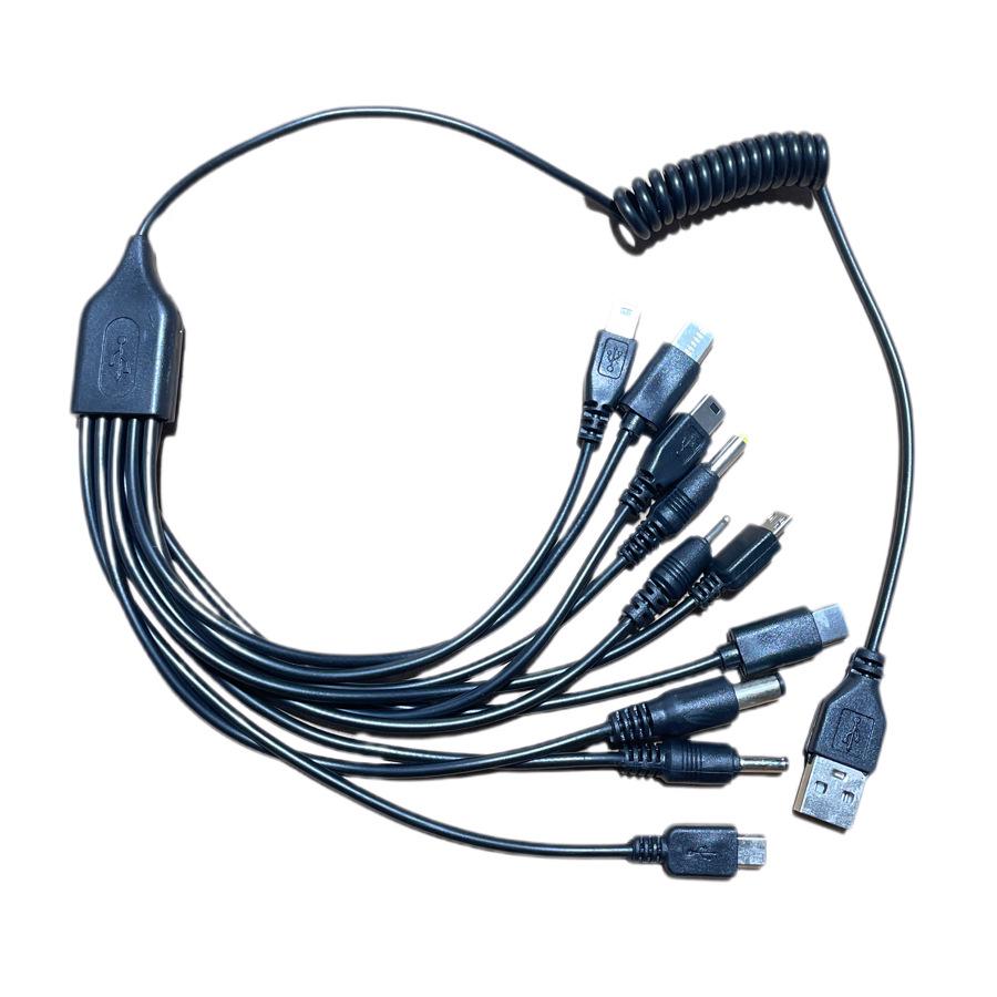 Multi-Functional 10-in-1 Spring Charging Cable for Mobile Phones