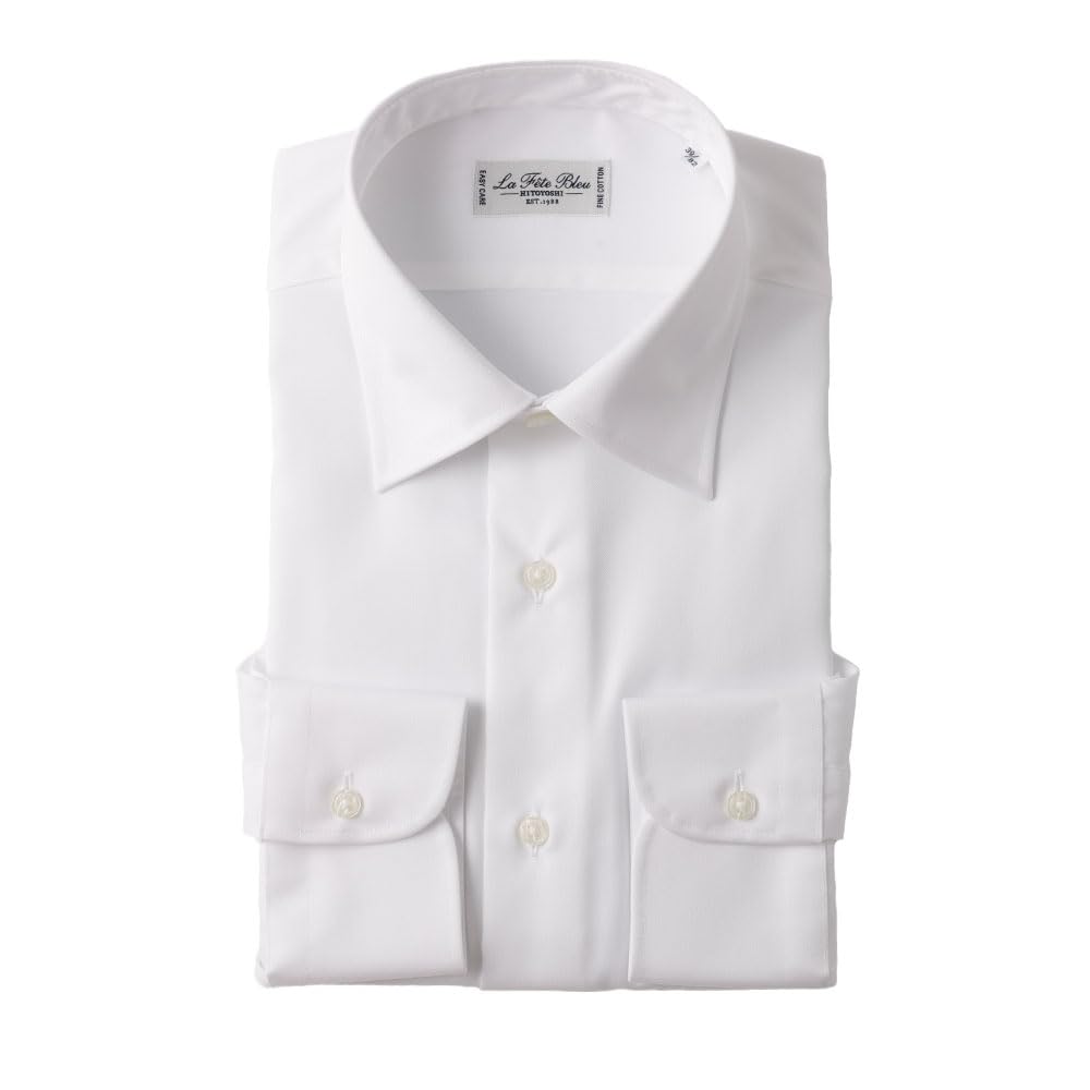 

HITOYOSHI Рубашка легкого ухода с длинным рукавом 10 размеров Hitoyoshi Dress Shirt Хлопок LB-W1 [Полуширокий воротник/Белый твил/43-86] Мужская 100%