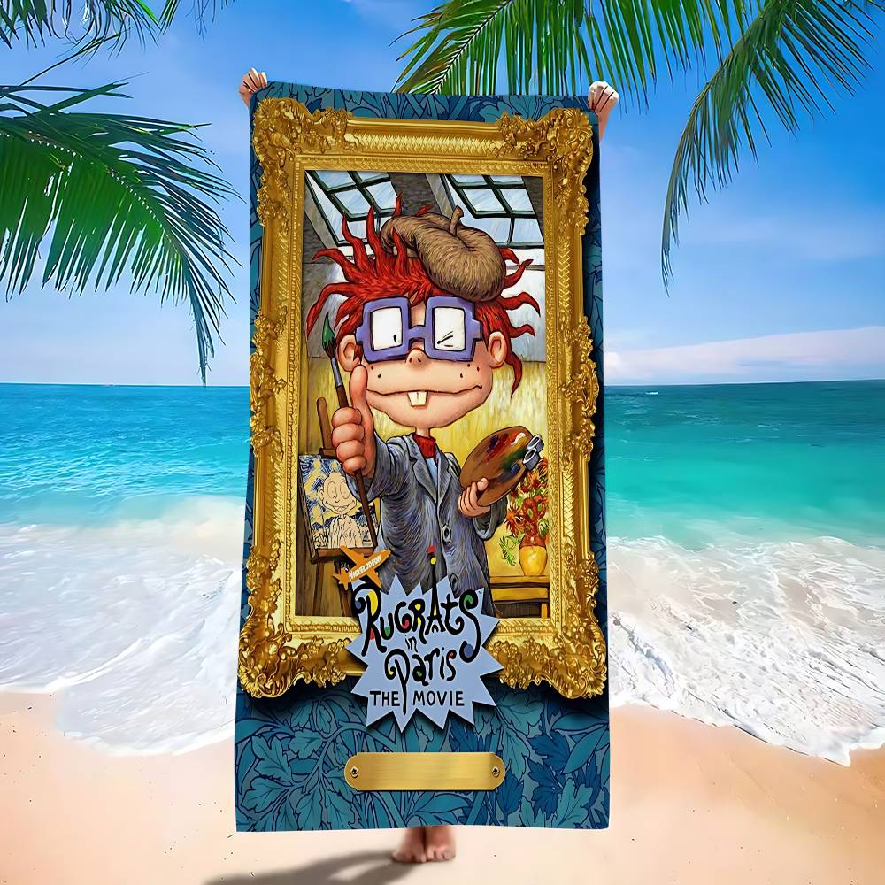 Cartoon R-Rugrat Anime Beach Swimming Towel Soft Absorbent Washcloth Children's Gifts for Kids Travel Camping Gym