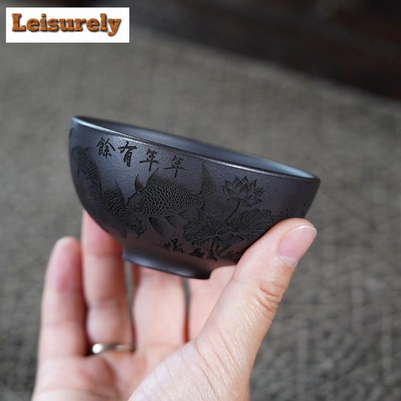 111ml Yixing Zisha "year After Year Of Abundance" Teacup Elegant Tea Bowl Jug Tea-tasting Personal Cup Chazhan Master Cups Cha