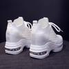 Breathable Mesh Sneakers Summer 9CM Hollow Out Sport White Shoes Woman Wedge Casual Chunky Shoes High Platform Dad Shoe Mujer
