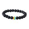 Women Men Rainbow Flag Ball Natural Stone Black Onyx Beads Bracelet June Pride LGBT GAY Couple Jewelry For Love jewelry