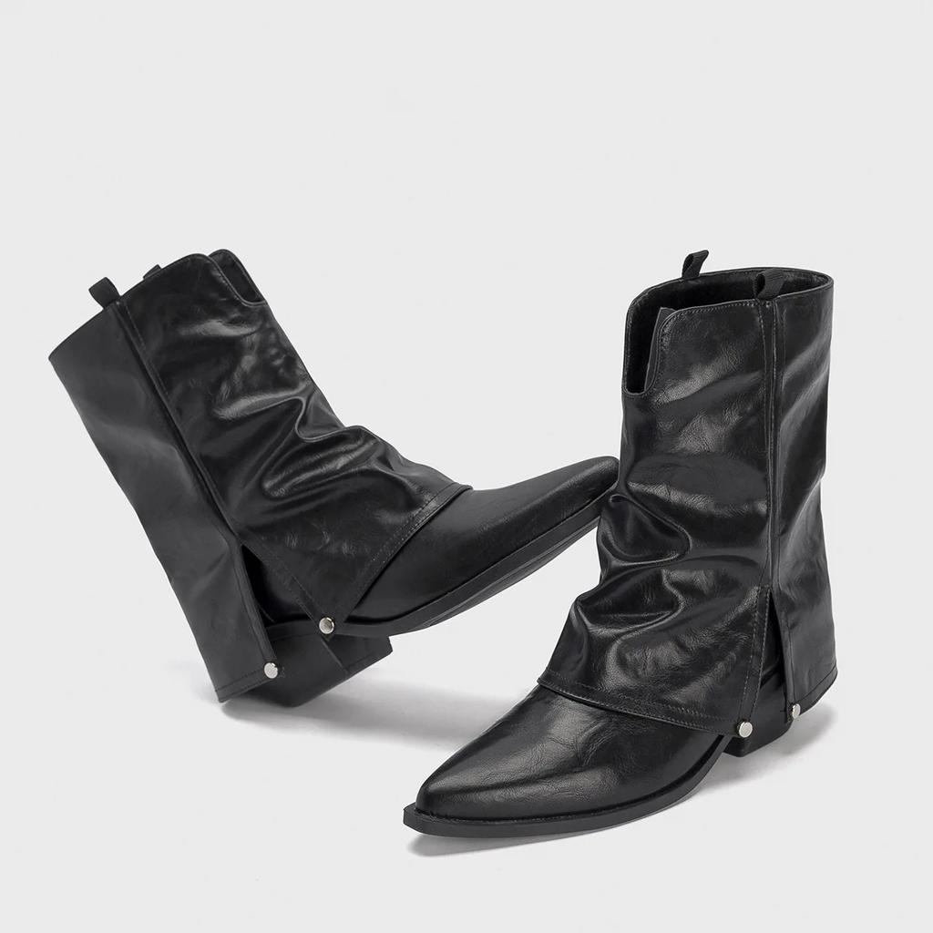 Fashion Velvet boots 2025 autumn and winter women's boots with pointed toe thick heel high heels short shoes for women metal leg boots