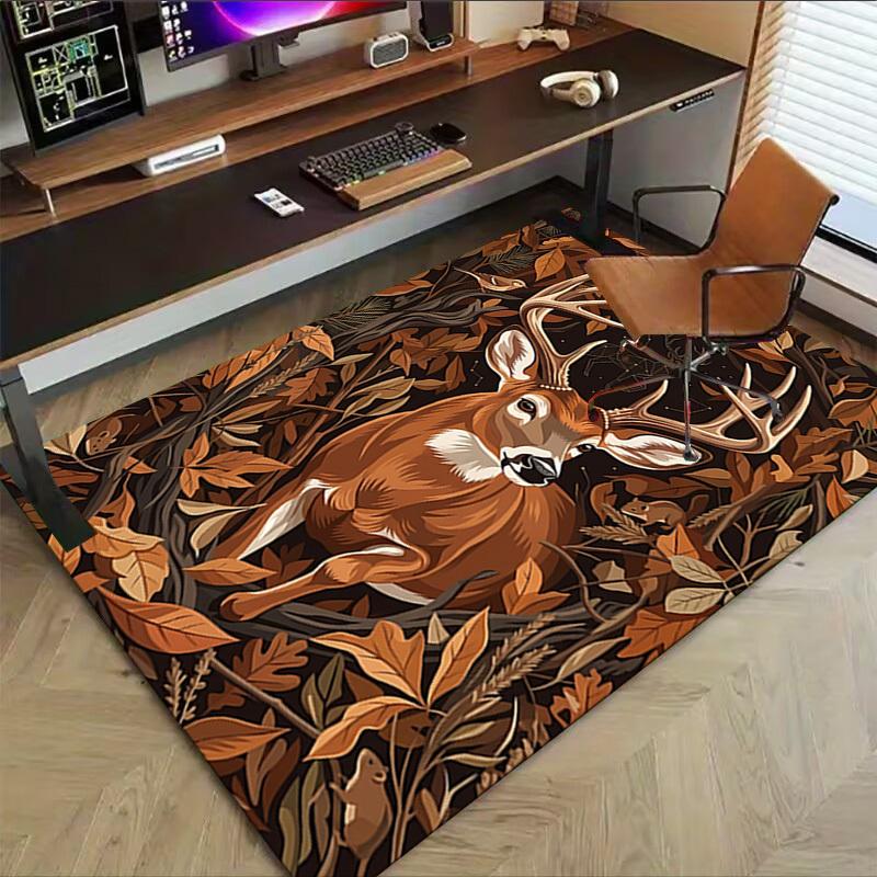 1PC Deer Extra Large Non-Slip Floor carpet, Office, family, bedroom, Studio - Large Area Rug,Longlasting Material-K0403
