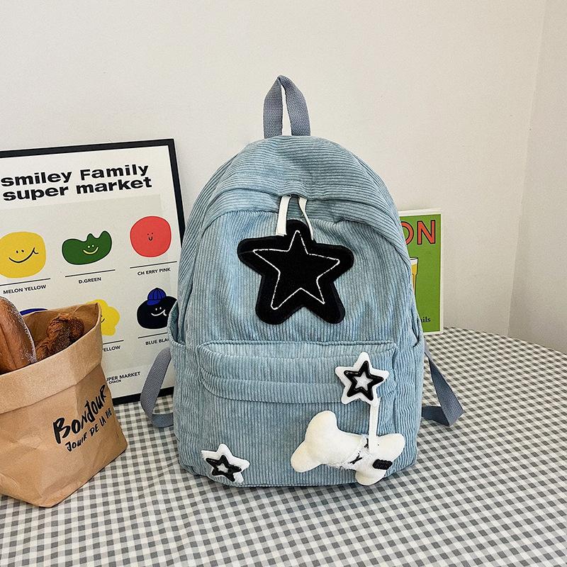 Schulrucksack große Kapazität Schulrucksack weiblich Oberstufe College-Student Koreanische Version Retro-Rucksack lässig vielseitig Mittelstufenschüler Star