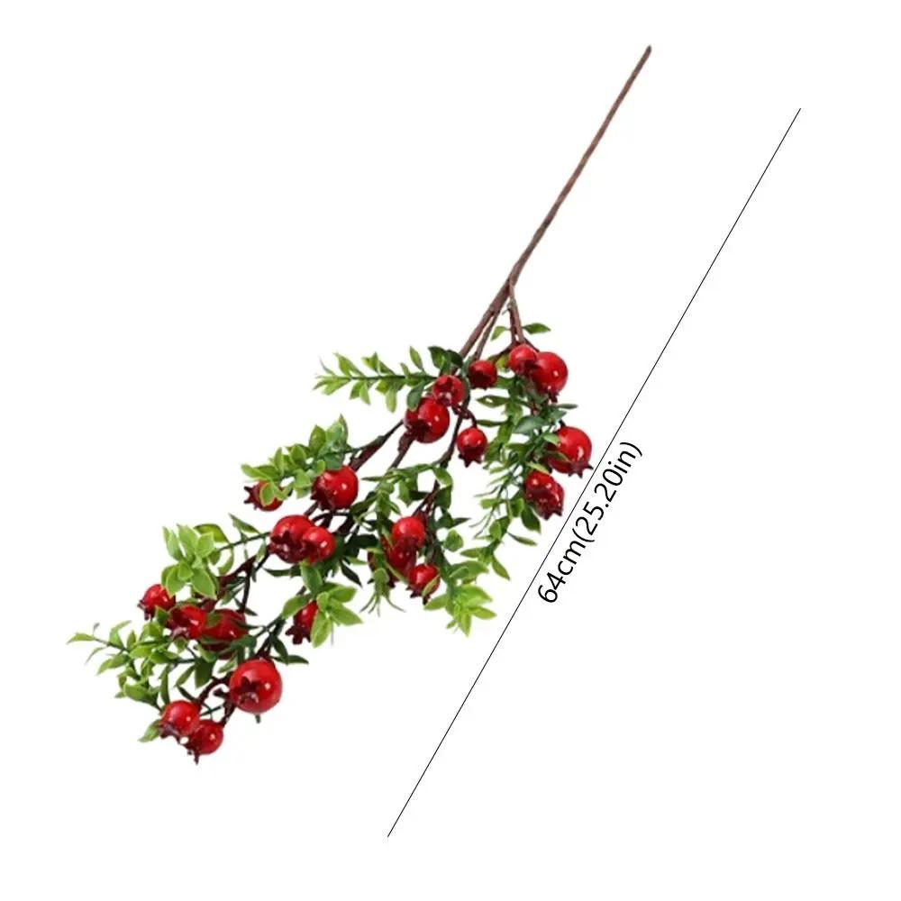 24 Fruit Artificial Pomegranate Branches Plastic Handmade Foam Fruits Branches Elegant Realistic Simulation Pomegranate Fruit