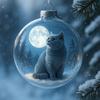 Cute Cat Christmas Ball Ornament 3D Animal Clear Plastic Ball Xmas Tree Ornaments