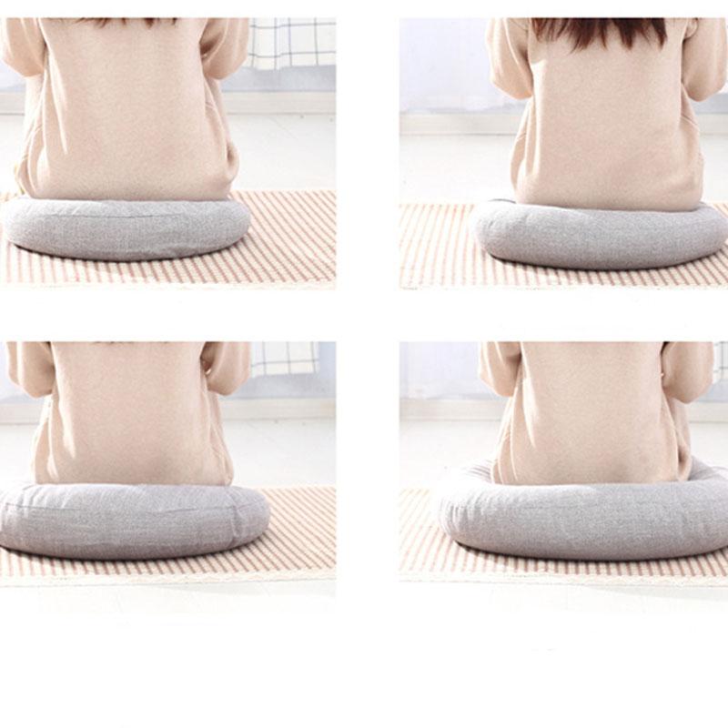 40-70cm Round Cushion Linen Cotton Seat Pad Thick Washable Cushion Meditation Mat Modern Sofa Pillow Tatami Chair Back Cushion