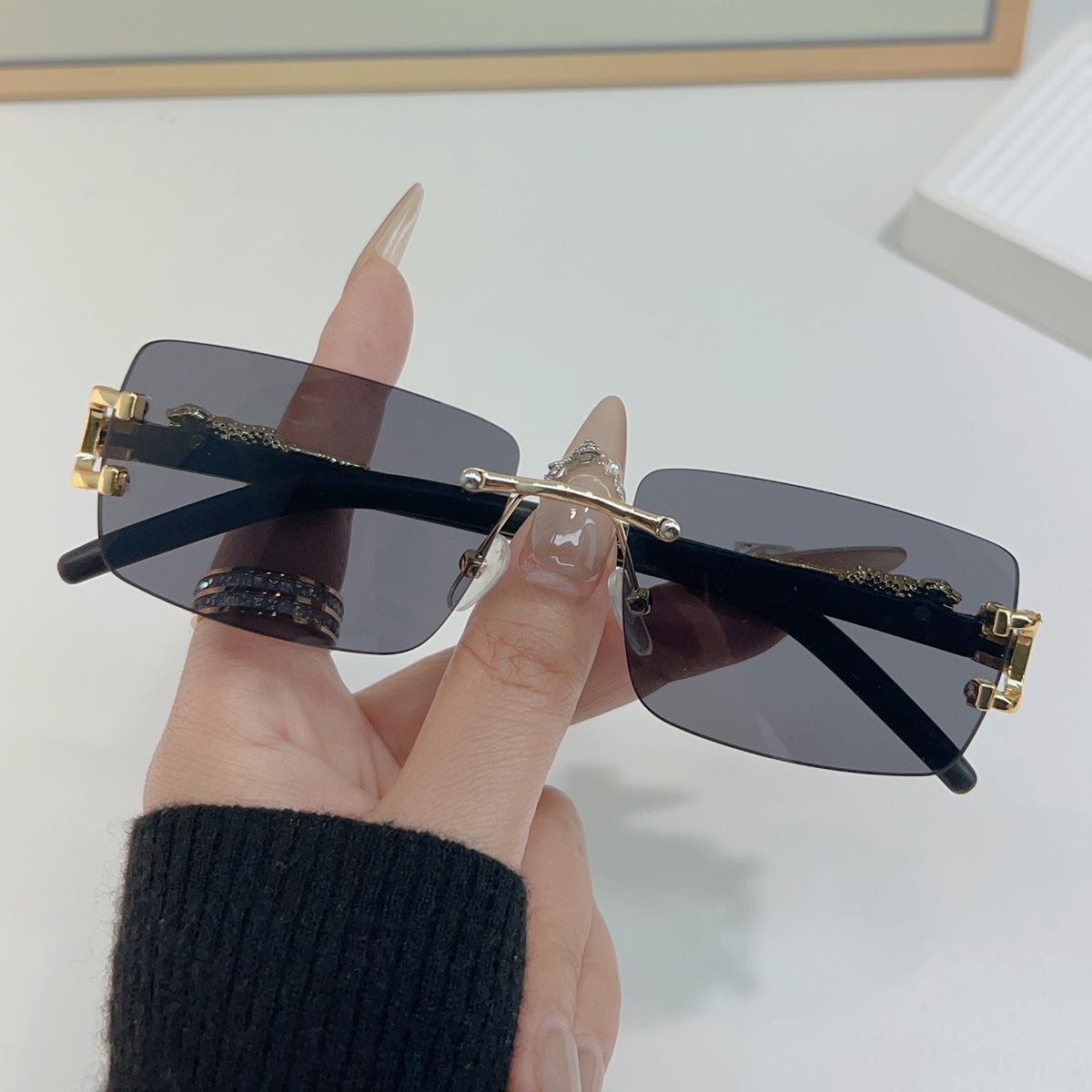 

1 шт. Модные женские и мужские солнцезащитные очки без оправы прямоугольные персонализированные солнцезащитные очки для повседневной жизни винтажные солнцезащитные очки