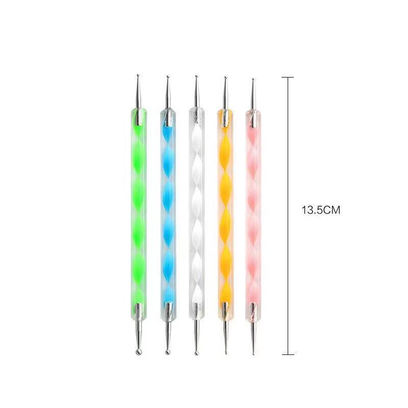 5 Acrylic Spiral Dotting Pens for Rock Painting & Nail Art - Double-Ended DIY Embossing Tools.