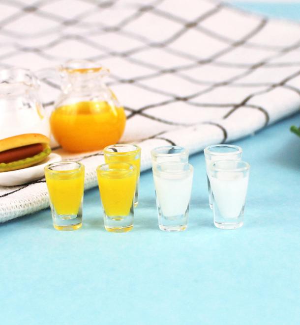 1/6 1/12 Doll House Simulation Miniature Mini Juice Milk Cup Model Decor