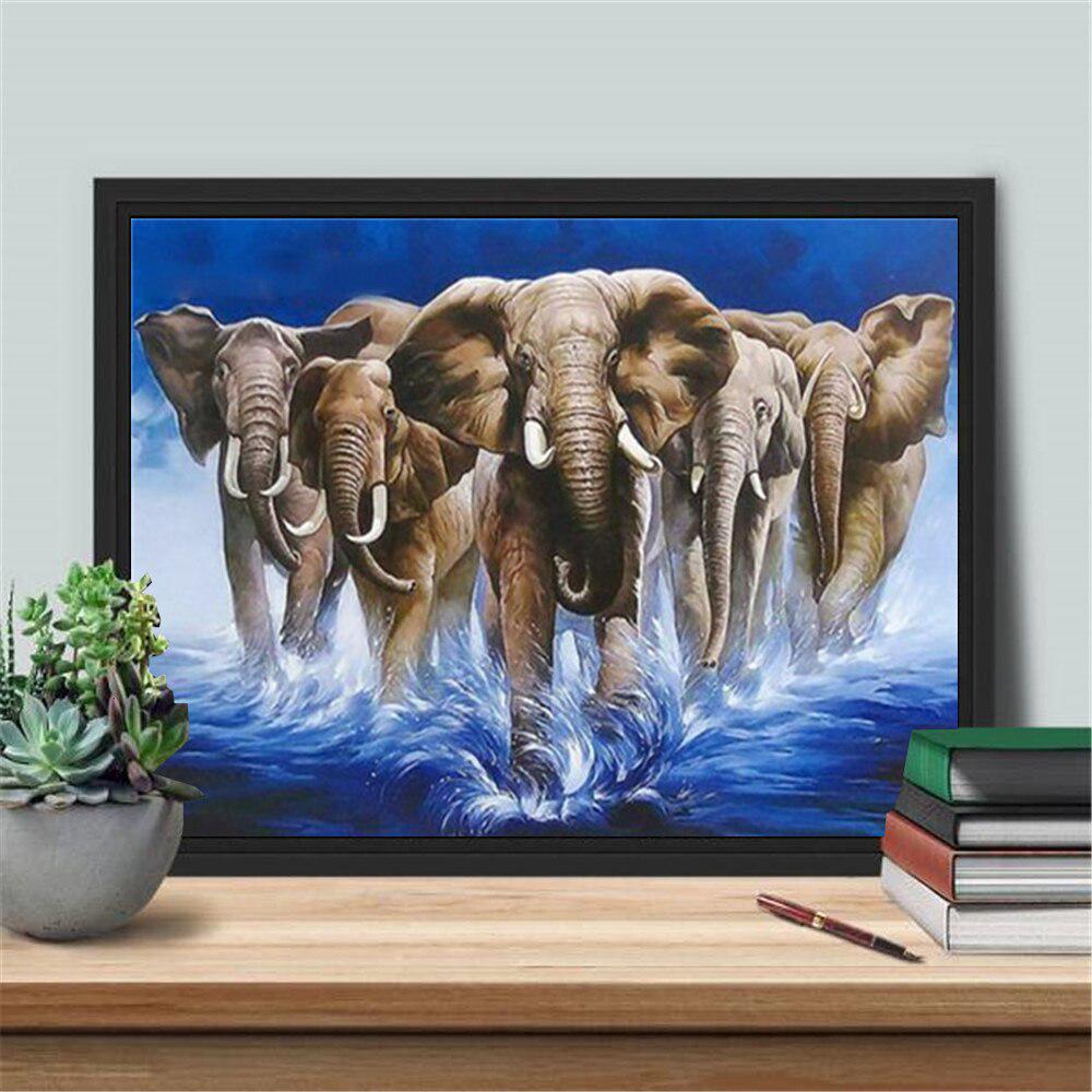 Diamond Painting Cross Stitch Elephant Full Square Diamond Embroidery Sale Animal Home Decoration