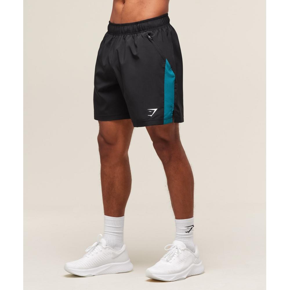 Gymshark Sport  7  Shorts Black Functional Teal A1b3l Bc2r