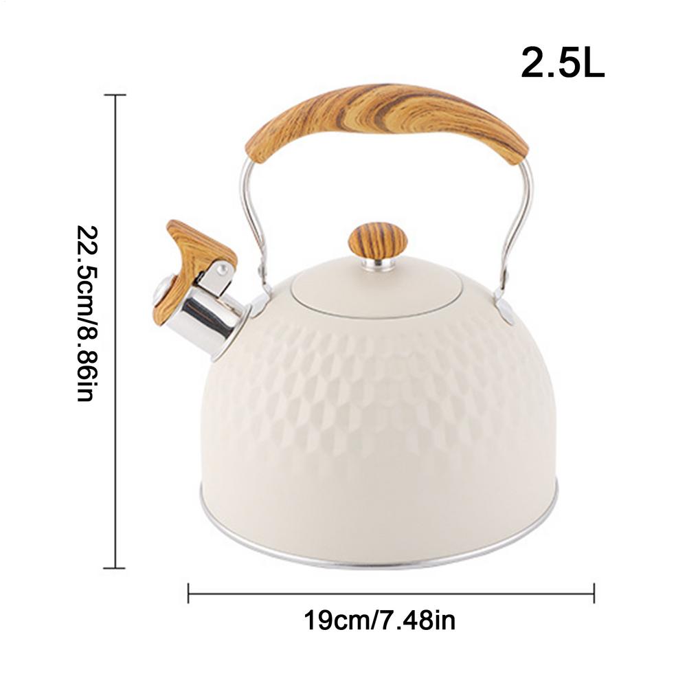 

Чайники Свистящий индукционный чайник для плиты Кастрюля из нержавеющей стали 2,5 л Бойлер для горячей воды Чайник для дома, кухни, путешествий