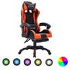 Day and Night - Day and Night Gaming Chair with RGB LED Lights Orange and Black Synthetic Leather