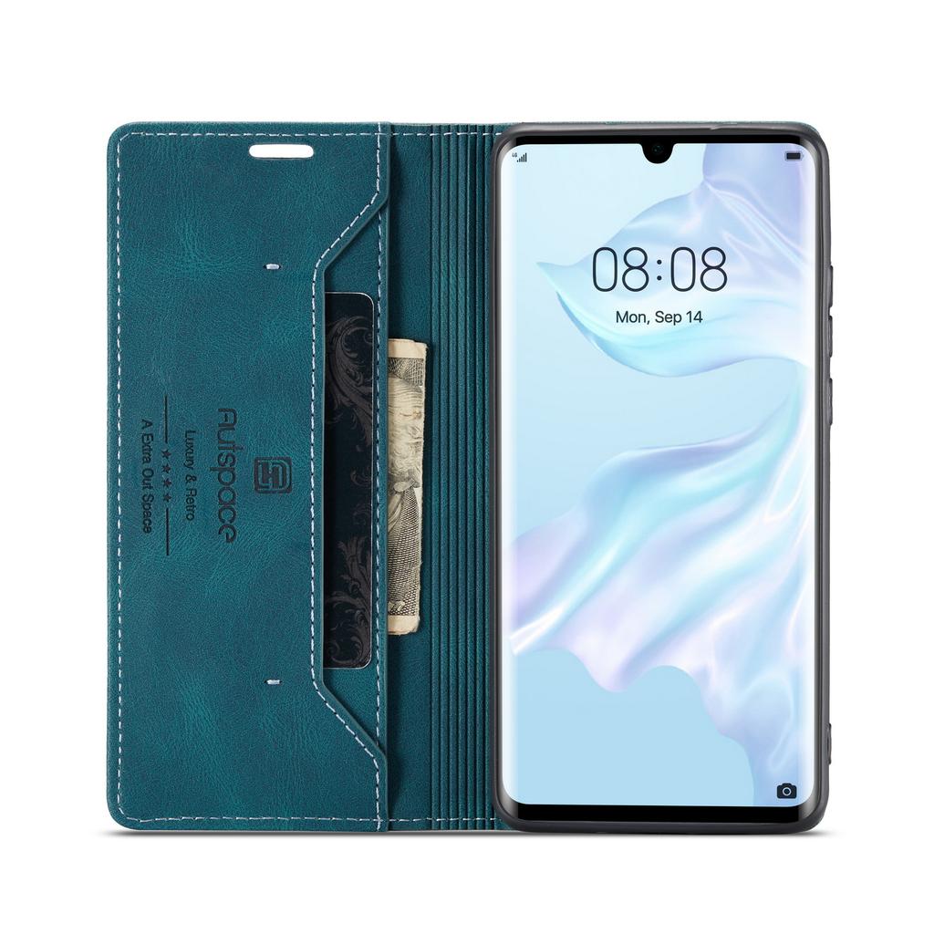 For Huawei P30 Pro Wallet Case AUTSPACE A01 Leather Stand Cover with RFID Blocking Card Holder