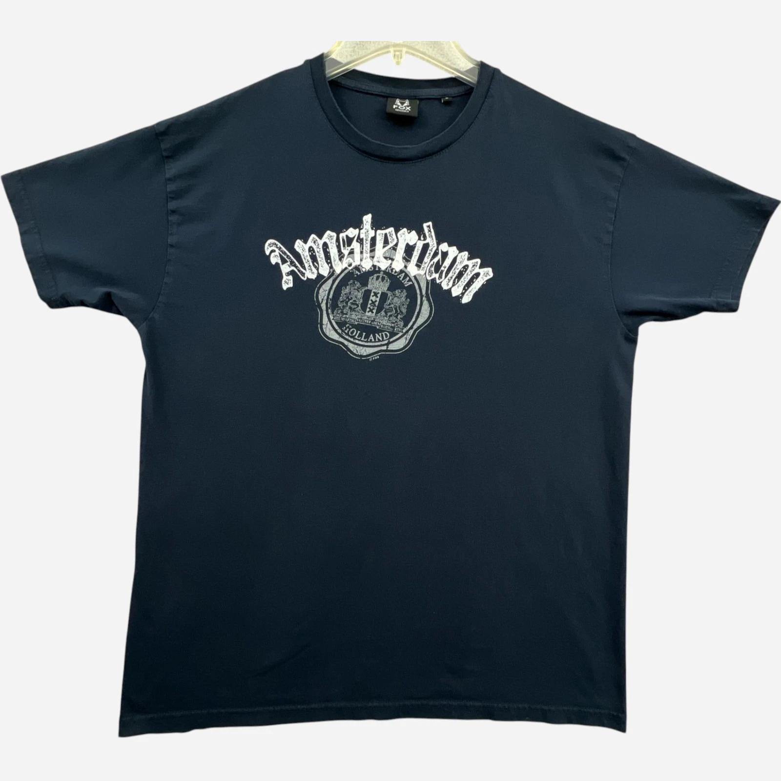 

Fox Originals Amsterdam Holland T Shirt Mens Large Blue Spellout Crest Logo 4XL