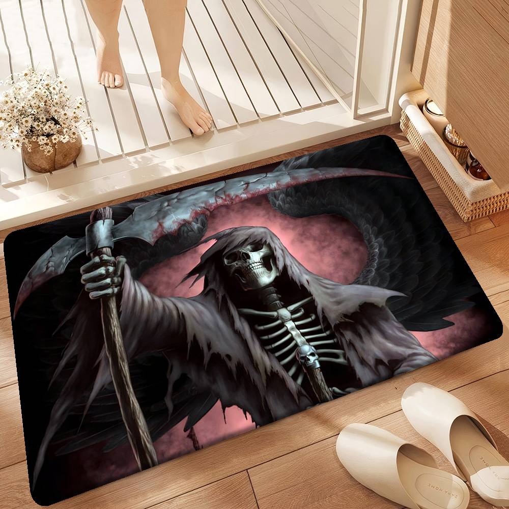 D-Dark Grim Reaper Anime Entrance Door Mat Nordic Style Home Doormat Bathroom-Toilet Mats Bedroom Hotel Decor Mat