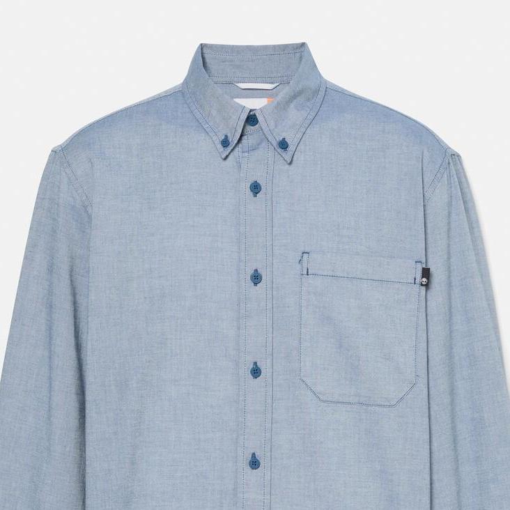 Timberland Polo Exterior Transpirable Moda Camisa de Manga Larga Hombre camisas Índigo Profundo A6AWM-G66