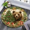 Runder Teppich mit Weihnachtstier-Muster, Teppich für Wohnzimmer, Schlafzimmer, Spielzimmer, Rutschfeste Bodenmatte, Feiertagsgeschenke und Geburtstagsgeschenke.
