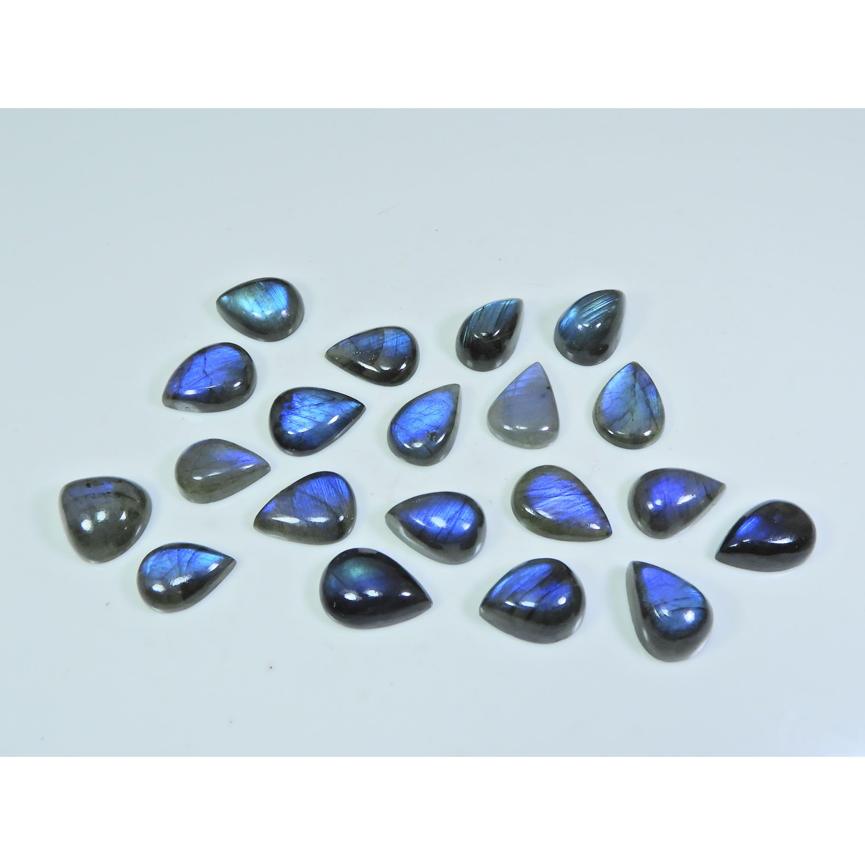 

10X14-12X15MM Natural Blue Labradorite Pear Cabochon Gemstone 20Pcs Lot SY-322