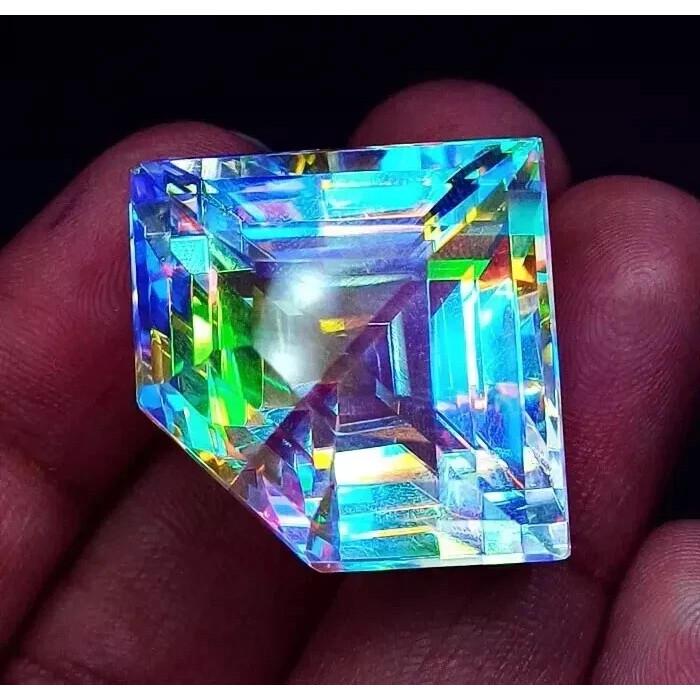 Naturalny Mystic Quartz Kolor Tęczowy 50-52 Karat Certyfikowany Wspaniały Luźny Kamień Szlachetny