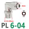 PL8-02 Rotatable Elbow Male Thread PL6-01/03 Pneumatic Full Brass Push-in Air Hose Universal Fittings