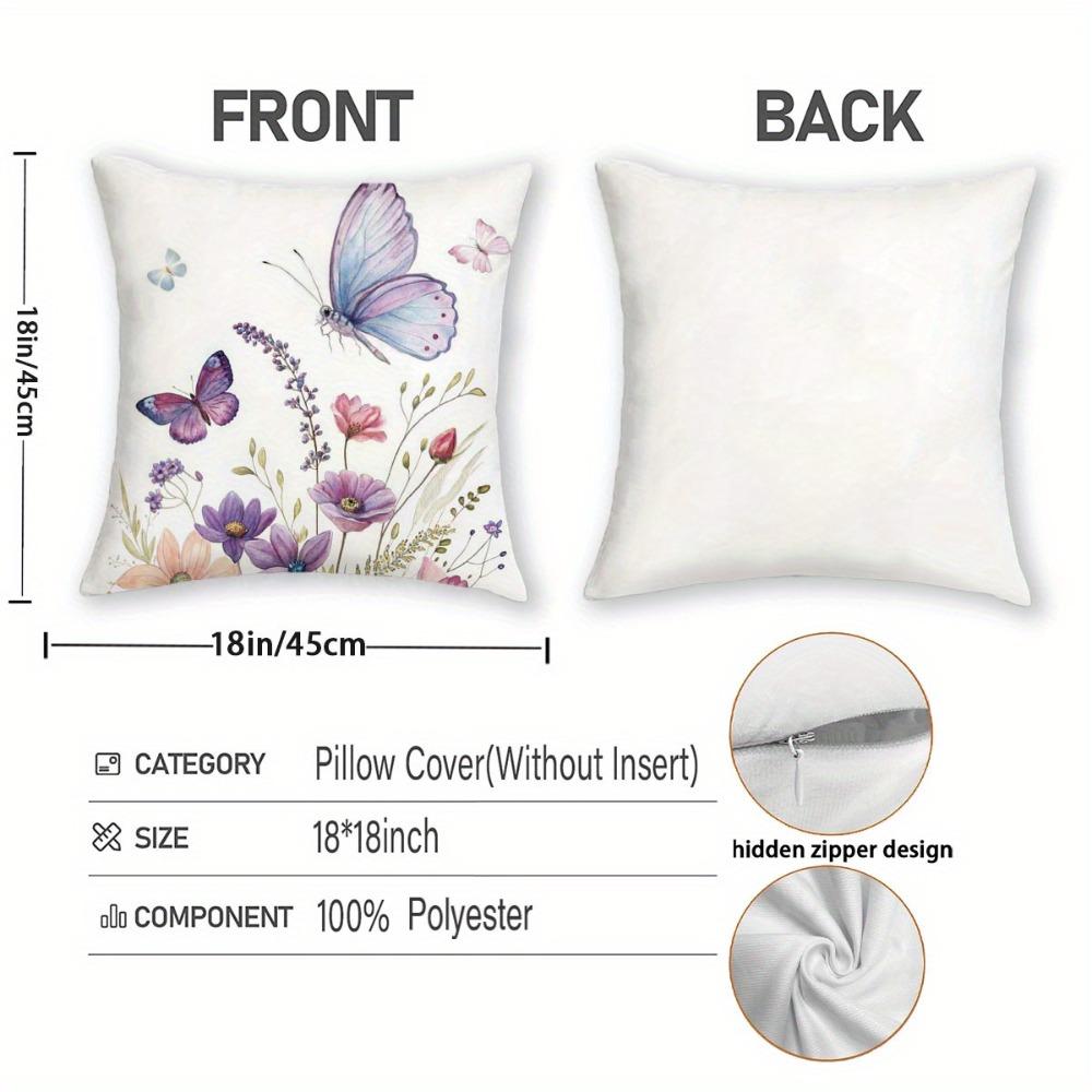 2 pièces Housse de coussin Papillon Gracieux Bohème - Housse de coussin décorée pour canapé de salon, Douce et confortable, Décoration de chambre à coucher