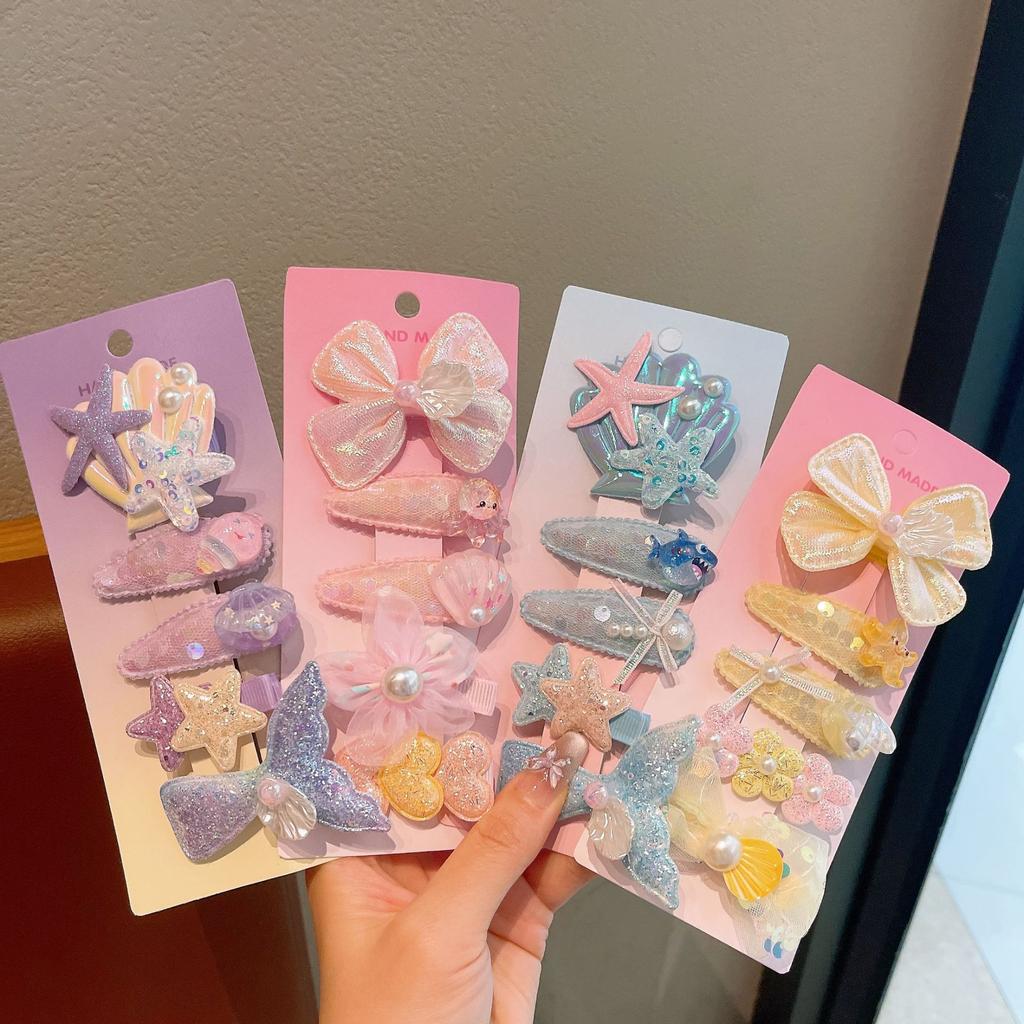 Ocean Shell Starfish Children'S Hairpin Girls Summer Vacation Bangs Clip Little Girl Cute Hair Accessories