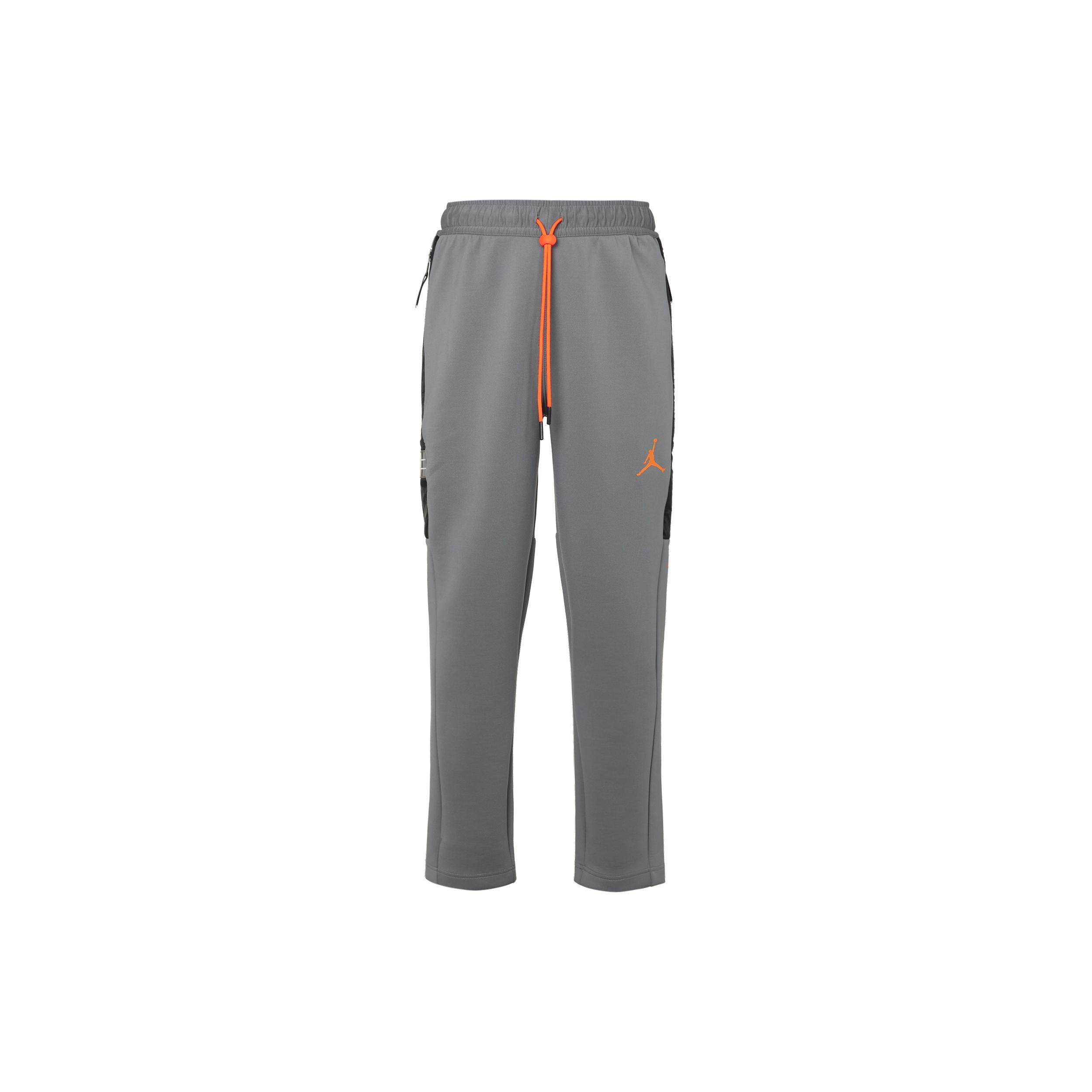 Air Jordan Solid Color Lacing Knit Sports Long Pants Gray Men s CK6463-084 XS