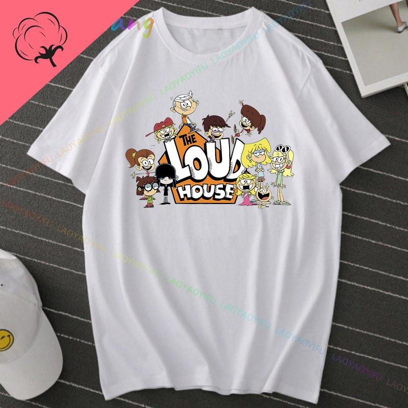 The Loud House Family T Shirt for Men Women Summer Cartoon Graphic Tee Short Sleeve Funny Cool Fashion Cotton Tops