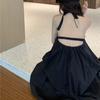 Sanya Resort Backless Slimming Summer Halter Dress with Big Hem