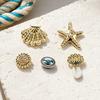 5 Stuks/Set Goudkleurige Zomerschoen Charms Oceaan Thema Strand Schoen Decoraties