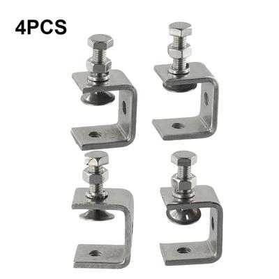 1/2/4pcs C-clamp Desk Clamp Steel Pipe Square Clamp Woodworking Adjustable Fixed Holder Clip Multi-function Hardware Fasteners