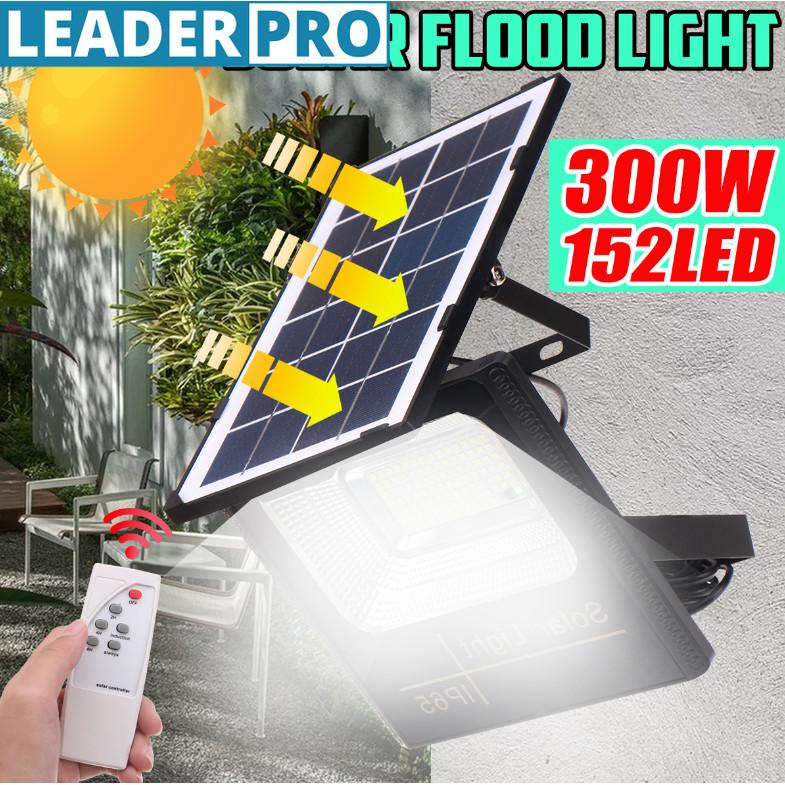 300W Solar Light LED Flood Light Garden Spotlight with Remote Control Timing 1/2P Lighting