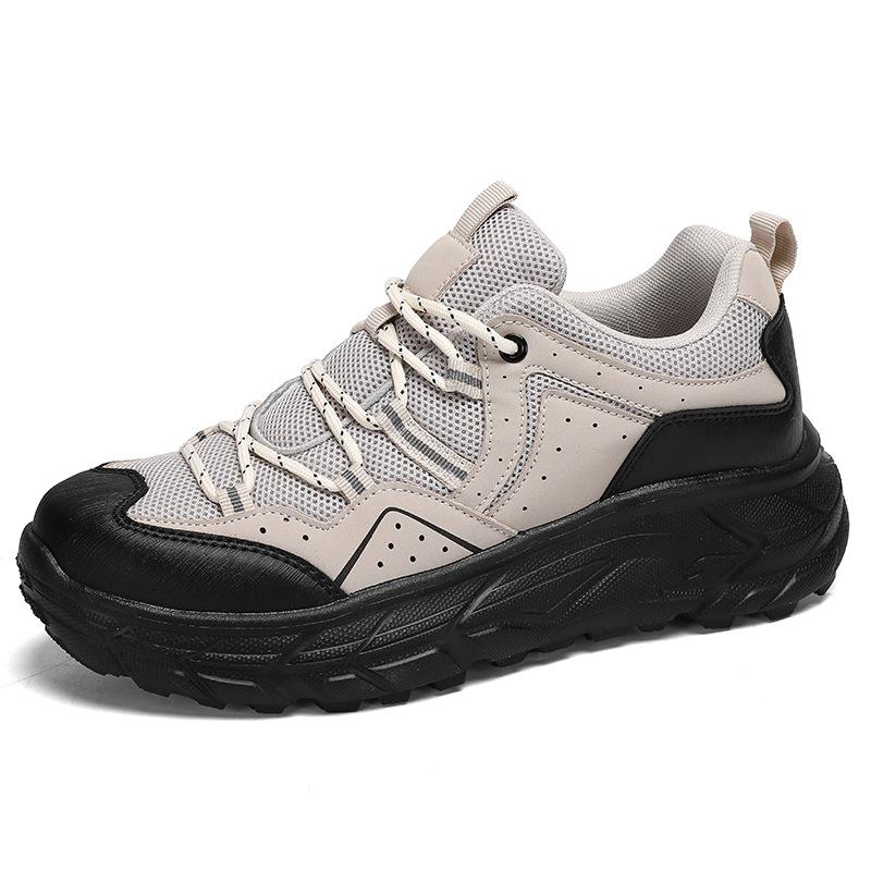 

2520 Men s Hiking Shoes Outdoor Cross-country Running Mesh Anti Slip Oversized Travel Sports 46 бежевий