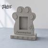 Marco de Foto para Mascotas con Textura Delicada, Lápida, Piedra Conmemorativa para Perro, con Ranura Integrada para Tarjeta de Foto, Mariposa 3D y Diseño de Pata de Recuerdo Conmemorativo, Adorno,