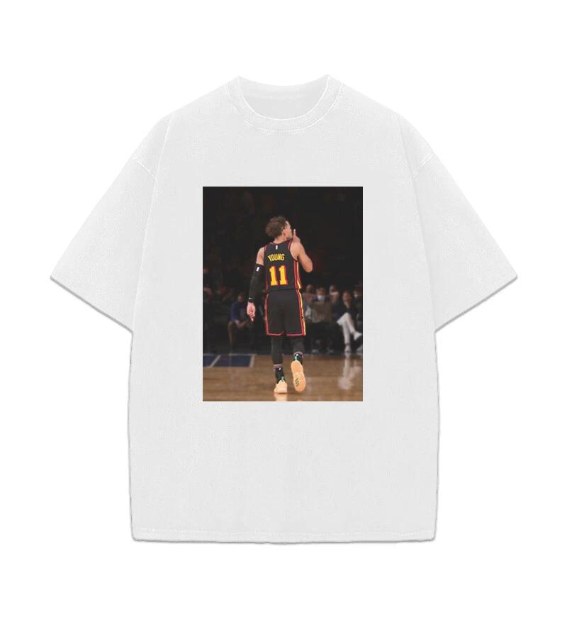 

Мужская футболка Trae Young Ice Trae Затыкающий толпу Shh с графическим принтом L