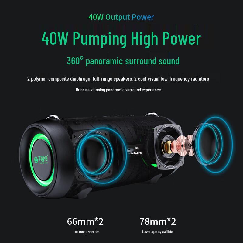 SEE ME HERE E9 Plus Portable Bluetooth Speaker CN Plug (adapter Included)
