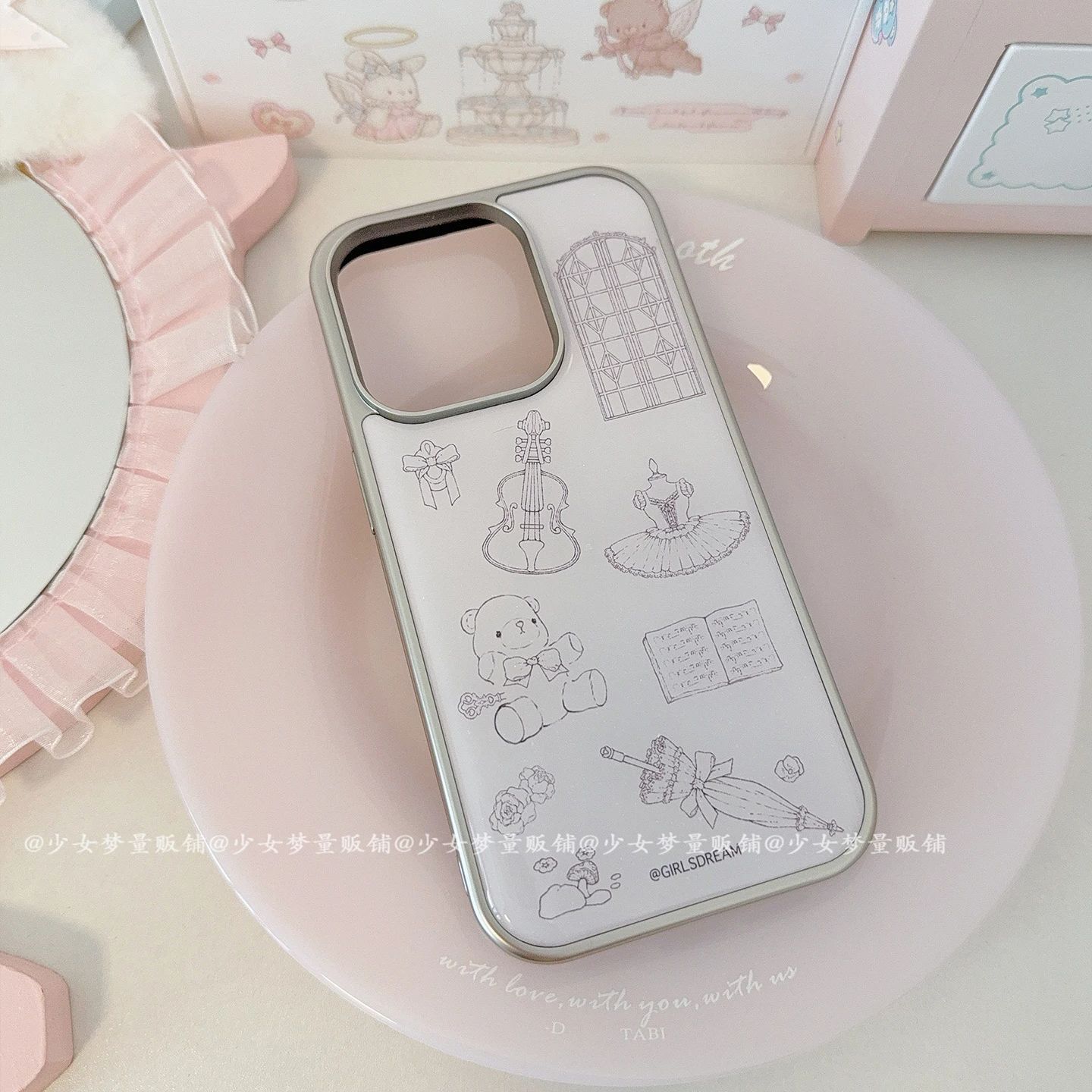 

Чехол для телефона Мечта Девочки Оригинальная Линия Медведей для iPhone 17 16e 16 15 14 13 12 11 Pro Max X XR Air Plus Роскошный Прозрачный Мягкий Чехол iPhone 11 ProMax