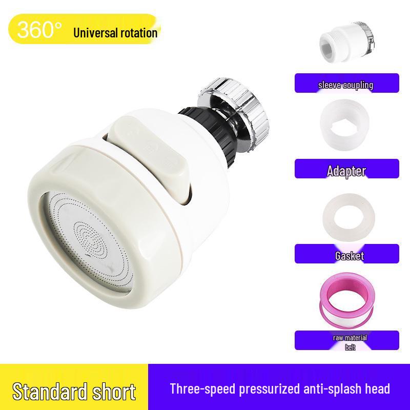Universal Rotating Kitchen Faucet Extender with Water Saver and Anti-Splash Aerator