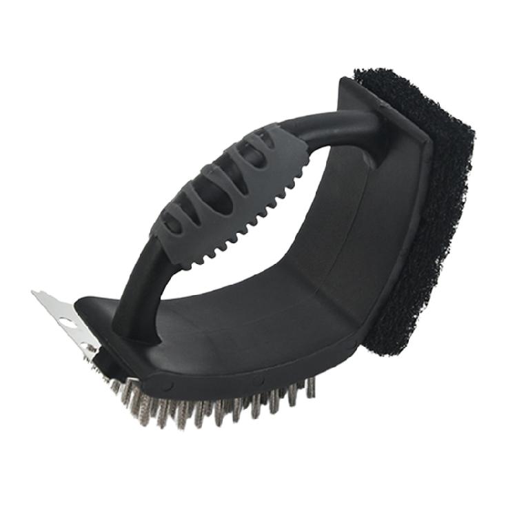 

3-in-1 Multipurpose Grill Wire Brush, Scrapers and Bristles Brush Safe BBQ Cleaning Tool Grill Grate Cleaner Accessories чорний
