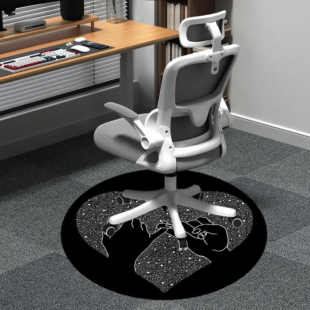 

1PC Heart Hands Office Round Area Rug, Indoor Mat Suitable ForOffice, Under Office Chairs Bedroom Living Room Home Decor, Room Deco f119 80cm by 80cm