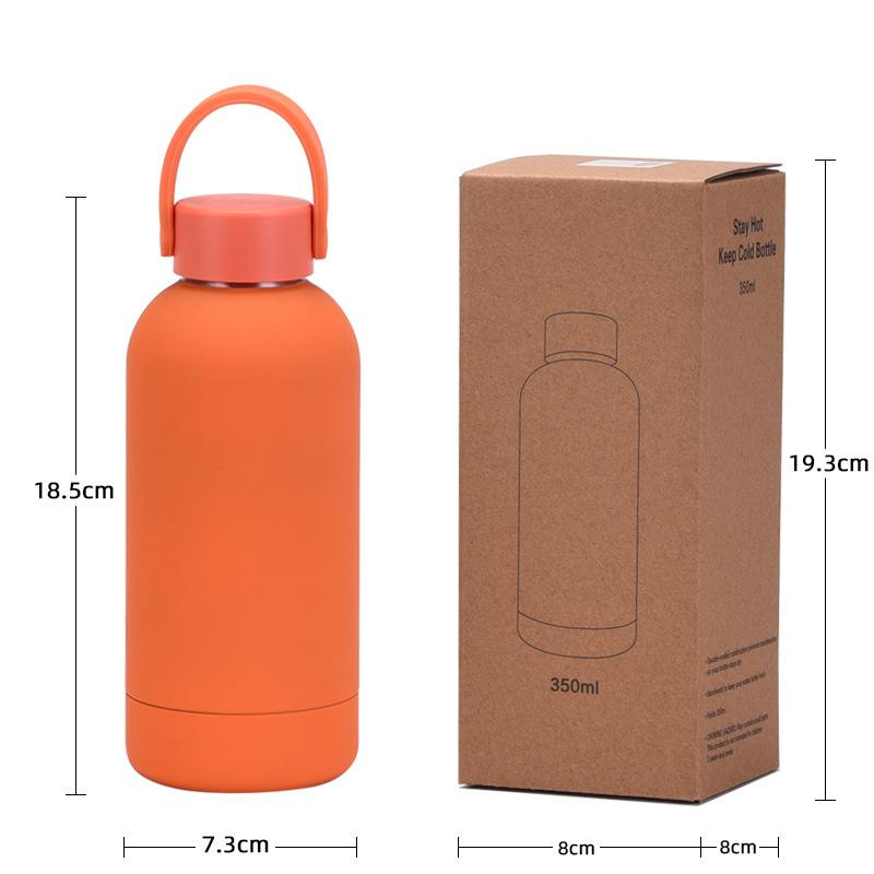 350ml Doppelschichtige Edelstahl-Thermosbecher Tragbarer Griff Einfache Kleine Öffnung Sport-Wasserflasche Outdoor-Wasserbecher