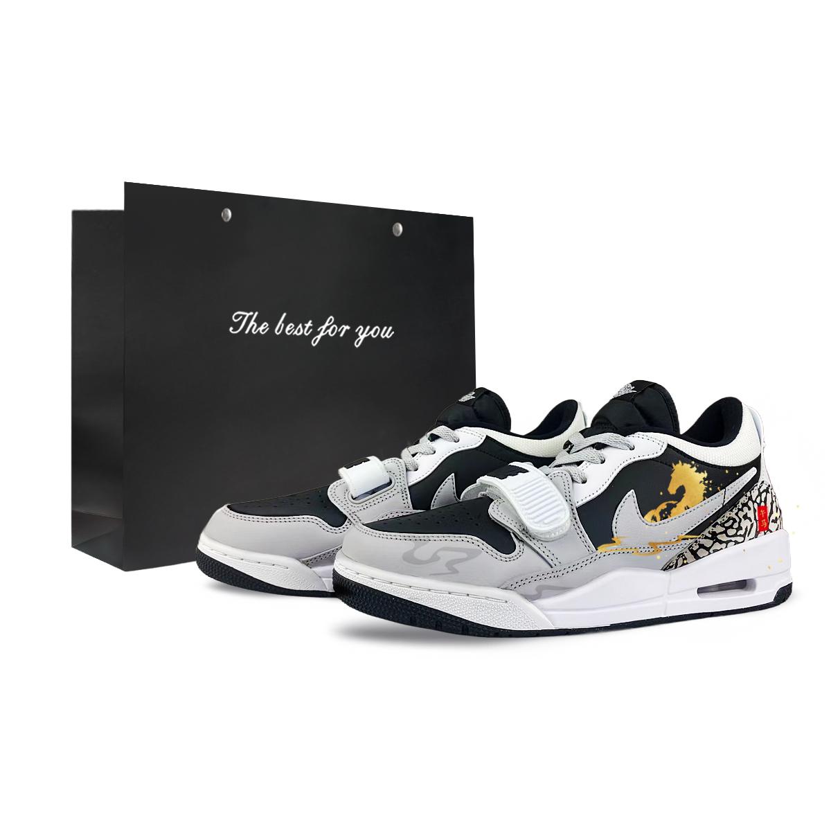 

Jordan Legacy 312 Abrasion Resistant Abrasion Resistant Low top Vintage Basketball Shoes Unisex White Black CD7069-111(Team373-LD) 45