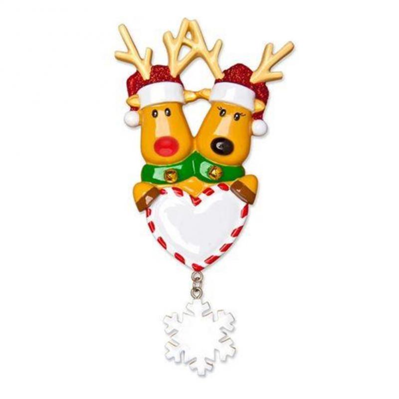 Christmas Tree Family Ornament Hanging Pendant Reindeer DIY Name Card For Holiday Decor Xmas Tree Pendant Crafts Gifts