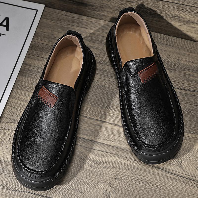 38-46 Men's Genuine Leather Shoes Spring and Autumn New Style Sports Running Shoes