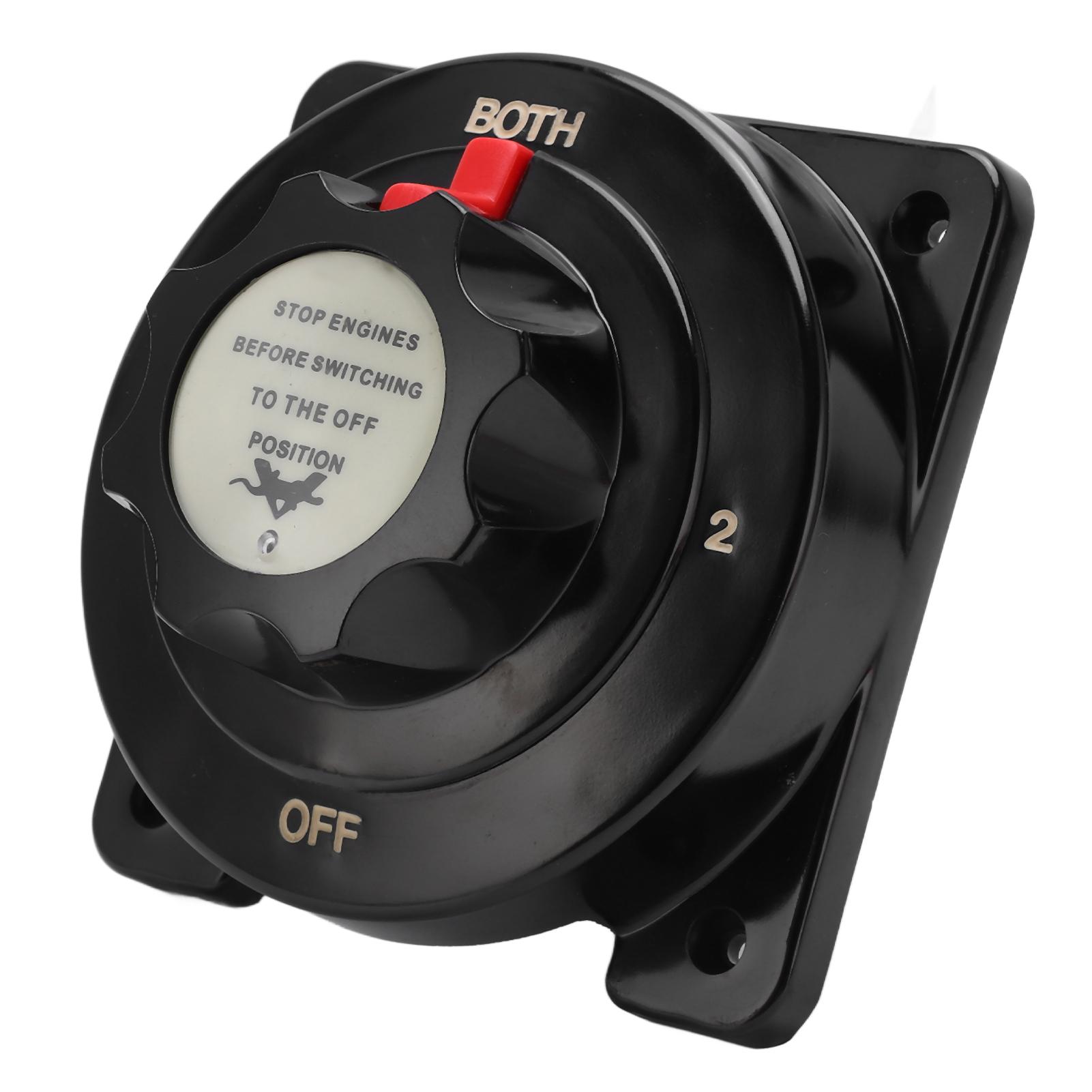 

Black 4 Position Heavy Duty Battery Switch 250A Battery Selector Switch DC6‑32V for RV Yacht