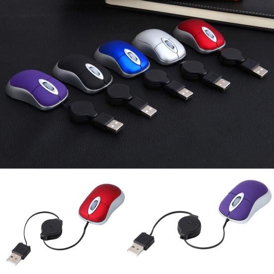 Universal Telescopic 3 Computer Laptop USB Keys 1600DPI Optical Mini Wired Mouse